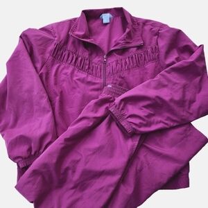 Vintage Napa Valley 2pc Windbreaker jogger set Jacket Pants Magenta pink purple